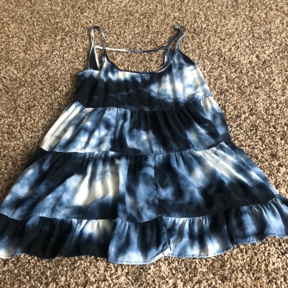 Blue and white dress
